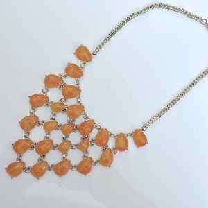 Charming Charlie’s Orange Teardrop Bib Necklace